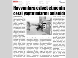 BASINDA BAROMUZ (Hayvan Hakları Komisyonumuz, Hayvanlara Eziyet Etmenin Cezai Yaptırımlarını Anlattı)