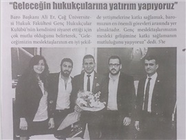 BASINDA BAROMUZ (Baro Başkanımız Av. Ali Er, "Geleceğin Hukukçularına Yatırım Yapıyoruz" dedi.)