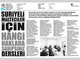 BASINDA BAROMUZ (Suriyeli Mültecilere Temel Haklar Atölyesi Yapıldı)