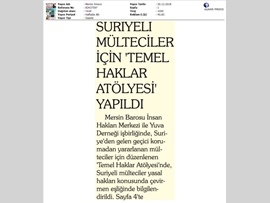 BASINDA BAROMUZ (Suriyeli Mültecilere Temel Haklar Atölyesi Yapıldı)