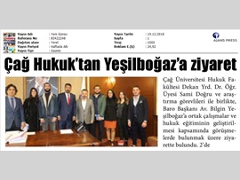 BASINDA BAROMUZ (Çağ Üniversitesi'nden Baro Başkanımıza Ziyaret)
