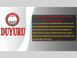 BİLİRKİŞİLİK TEMEL EĞİTİM PROGRAMI BAŞLIYOR