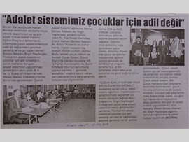 BASINDA BAROMUZ ("Çocuk Adalet Sistemi Ciddi Değişimden Geçmeli")
