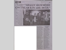 BASINDA BAROMUZ ("Çocuk Adalet Sistemi Ciddi Değişimden Geçmeli")