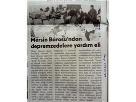 Mersin Barosu'ndan depremzedelere yardım eli
