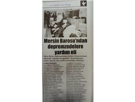 Mersin Barosu'ndan depremzedelere yardım eli