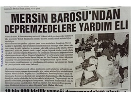 Mersin Barosu'ndan depremzedelere yardım eli