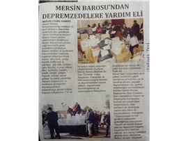 Mersin Barosu'ndan depremzedelere yardım eli