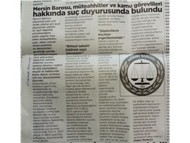 Mersin Barosu müteahhitler hakkında suç duyurusunda bulundu