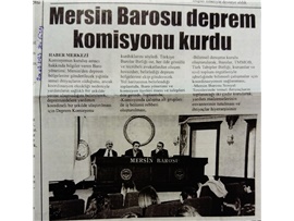 Mersin Barosu Deprem Komisyonu kurdu