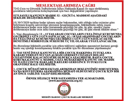 MESLEKTAŞLARIMIZA ÇAĞRI