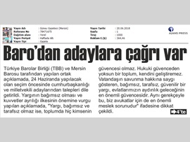 BASINDA BAROMUZ (Avukatlardan Seçim Öncesi Adaylara Çağrı)