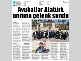 BASINDA BAROMUZ (Mersin Barosu Atatürk Anıtı'na Çelenk Sundu)