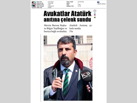 BASINDA BAROMUZ (Mersin Barosu Atatürk Anıtı'na Çelenk Sundu)