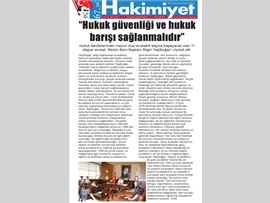 BASINDA BAROMUZ ("Hukuk Güvenliği ve Hukuk Barışı Sağlanmalıdır")