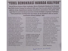 BASINDA BAROMUZ (Yeşilboğaz: "6330 Sayılı Yasa Yerel Yönetimlerin Özerkliğini Devre Dışı Bırakıyor")