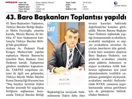 43. Baro Başkanları Toplantısı yapıldı