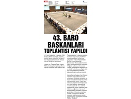 43. Baro Başkanları Toplantısı yapıldı