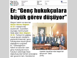BASINDA BAROMUZ (Geleceğin Hakim ve Savcıları Başkanımızı Ziyaret Etti) 20.10.2017