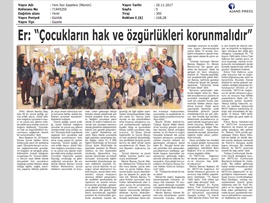 BASINDA BAROMUZ (Baro Başkanımız Av. Ali Er'in 20 Kasım Dünya Çocuk Hakları Günü Mesajı)