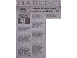 BASINDA BAROMUZ (Mersin Barosu Arabuluculuk Sınavına Hazırlık Eğitimi Düzenledi)