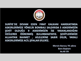 ŞEHİTLERİMİZE ALLAH'TAN RAHMET , AİLELERİNE SABIR ve YARALI ASKERLERİMİZE ACİL ŞİFALAR DİLERİZ.