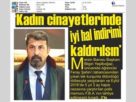 BASINDA BAROMUZ ("İyi Hal İndirimi Kadın Cinayetleri Meşrulaştırıyor")