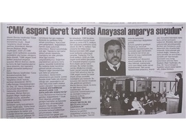 BASINDA BAROMUZ (Yeşilboğaz: "CMK Asgari Ücret Tarifesi Angarya Suçudur')