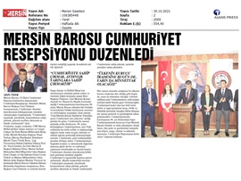 Mersin Barosu Cumhuriyet Resepsiyonu düzenledi