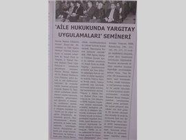BASINDA BAROMUZ (Aile Hukukunda Yargıtay Uygulamaları Semineri)