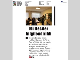 BASINDA BAROMUZ (Suriyeli Mültecilere Temel Haklar Atölyesi Yapıldı)