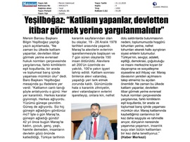 BASINDA BAROMUZ (Başkanımız Yeşilboğaz'dan Maraş Katliamı yıldönümü mesajı)