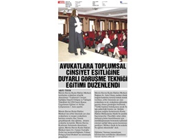 Avukatlara "Toplumsal cinsiyet eşitliğine dayalı görüşme tekniği eğitimi" verildi
