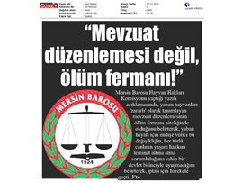 Mersin Barosu, yaban hayvanlarına karşı ölüm fermanı için harekete geçti