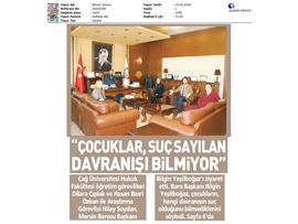 BASINDA BAROMUZ (Yeşilboğaz: "Çocuklar Hangi Davranışın Suç Olduğunu Bilmiyor")
