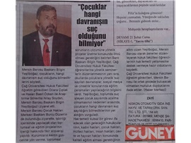 BASINDA BAROMUZ (Yeşilboğaz: "Çocuklar Hangi Davranışın Suç Olduğunu Bilmiyor")