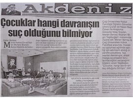 BASINDA BAROMUZ (Yeşilboğaz: "Çocuklar Hangi Davranışın Suç Olduğunu Bilmiyor")