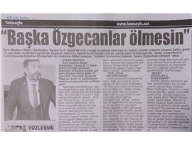 BASINDA BAROMUZ (Yeşilboğaz: "İstanbul Sözleşmesi Yaşasın, Başka Özgecanlar Ölmesin")
