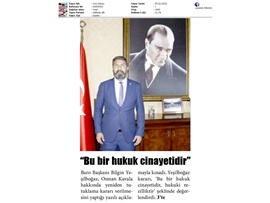 BASINDA BAROMUZ (Yeşilboğaz: "Gezi Davasında Hukuk Cinayeti İşlenmiştir")