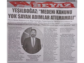 BASINDA BAROMUZ (Başkanımızın,Medeni Kanun'un Kabul Edilişinin Yıldönümü Mesajı)