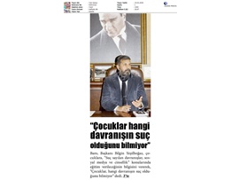 BASINDA BAROMUZ (Yeşilboğaz: "Çocuklar Hangi Davranışın Suç Olduğunu Bilmiyor")
