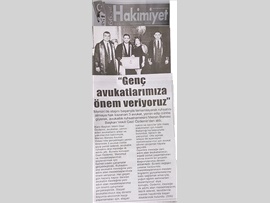 BASINDA BAROMUZ (Başkan Vekili Av. Gazi Özdemir: "Genç Avukatlarımıza Önem Veriyoruz"