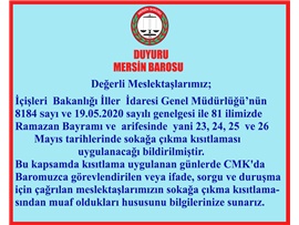 AVUKATLARIN SOKAĞA ÇIKMA KISITLAMASI İSTİSNASI HAKKINDA