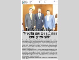 BASINDA BAROMUZ (Adana ve Gaziantep Baro Başkanlarından Baro Başkanımız Bilgin Yeşilboğaz'a Ziyaret)