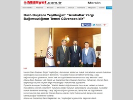 BASINDA BAROMUZ (Adana ve Gaziantep Baro Başkanlarından Baro Başkanımız Bilgin Yeşilboğaz'a Ziyaret)
