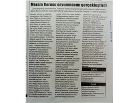 Mersin Barosu İstanbul Sözleşmesi duruşmasında savunmasını yaptı