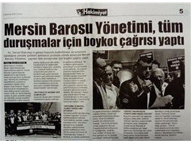 Mersin Barosu Boykotta