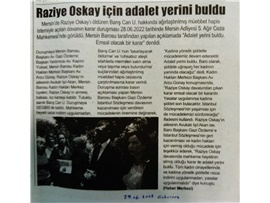 Katledilen Raziye Oskay'un duruşması yapıldı