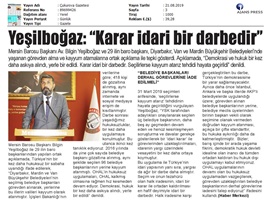 BASINDA BAROMUZ (Kayyuma Barolardan Ortak Tepki)