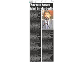BASINDA BAROMUZ (Kayyuma Barolardan Ortak Tepki)